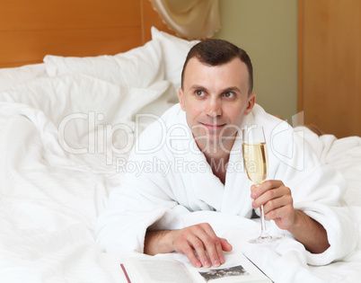 young  man with glasses of champagne