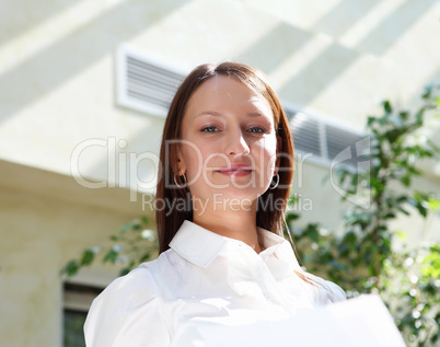 young business woman outdoors