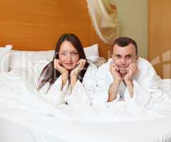 young couple in bed