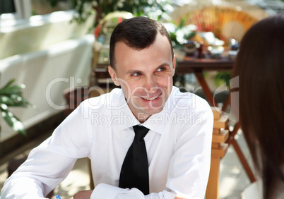 young businessman in the garden