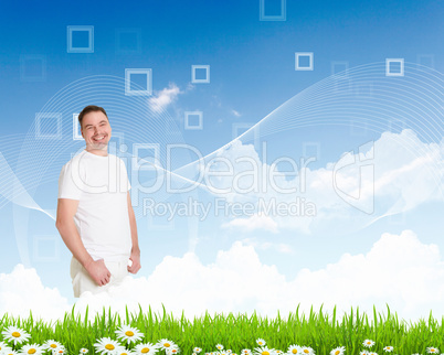 Portrait of young man dressed in white