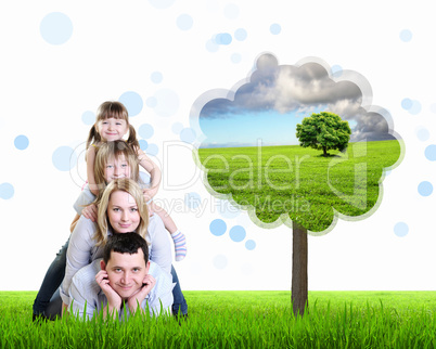 happy family spending time together happy family spending time together