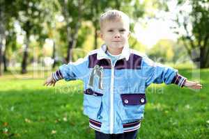 Little boy in summer park