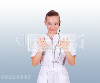 Young doctor in white uniform