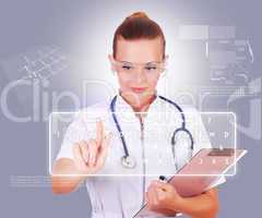 Young nurse in white uniform