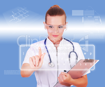 Young nurse in white uniform