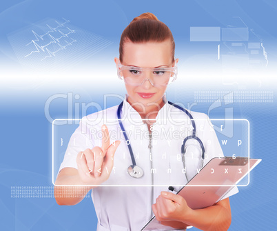 Young nurse in white uniform