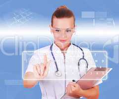 Young nurse in white uniform