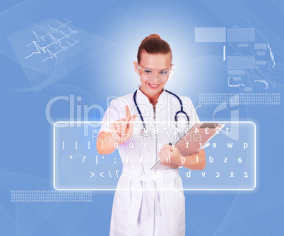 Young nurse in white uniform