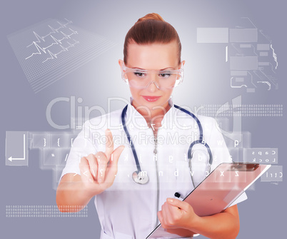 Young nurse in white uniform