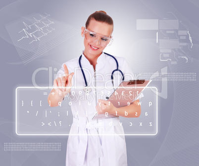 Young nurse in white uniform