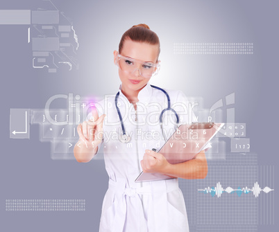 Young nurse in white uniform