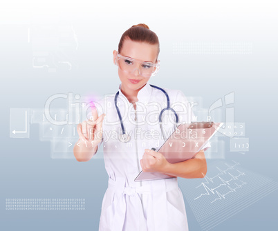 Young nurse in white uniform