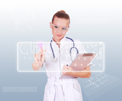 Young nurse in white uniform