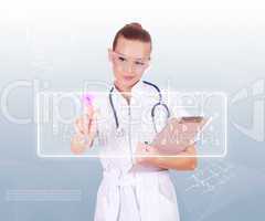 Young nurse in white uniform