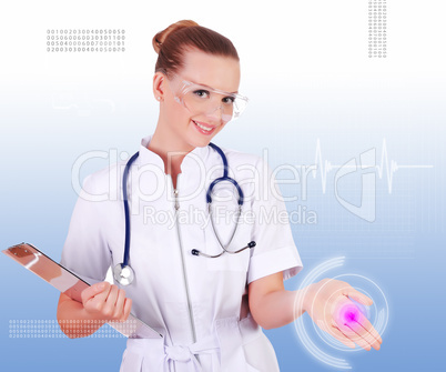 Young nurse in white uniform