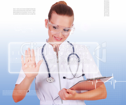 Young nurse in white uniform