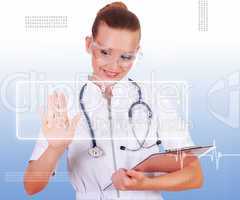 Young nurse in white uniform