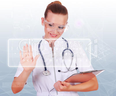 Young nurse in white uniform