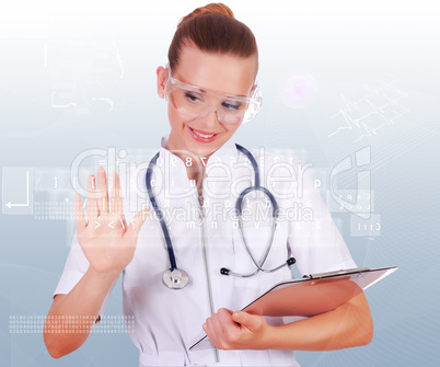 Young nurse in white uniform