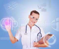 Young nurse in white uniform