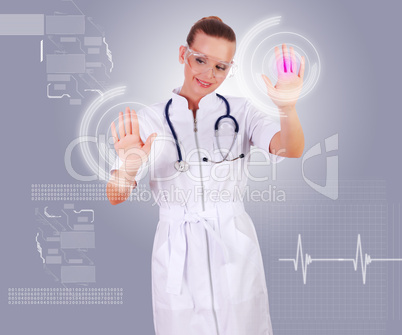 Young nurse in white uniform