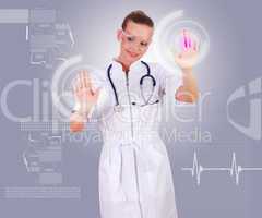 Young nurse in white uniform