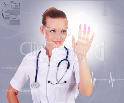 Young nurse in white uniform