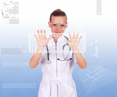 Young nurse in white uniform