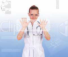 Young nurse in white uniform