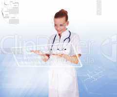 Young nurse in white uniform