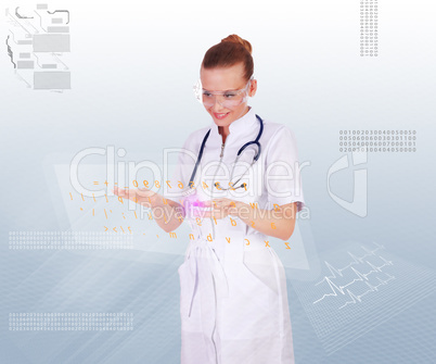 Young nurse in white uniform