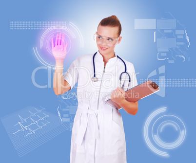 Young nurse in white uniform