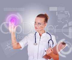 Young nurse in white uniform