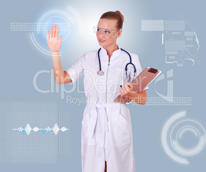 Young nurse in white uniform