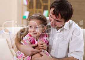 father with a daughter at homes