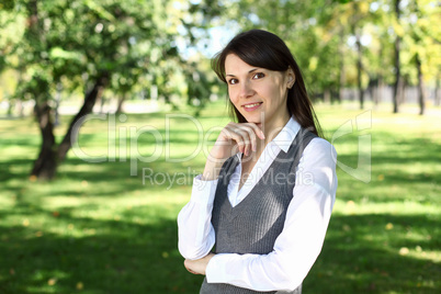 Young woman in summer park