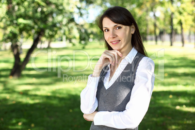 Young woman in summer park