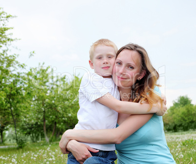 mother with her son outdoors