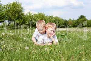 two brothers outdoors