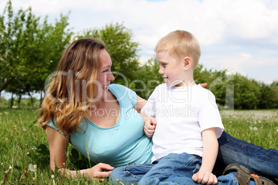 mother with her son outdoors