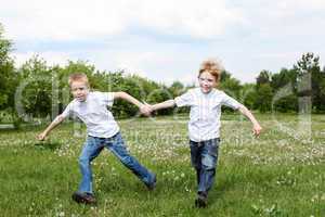 two brothers outdoors