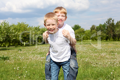 two brothers outdoors