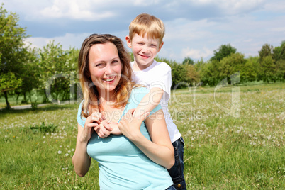 mother with her son outdoors