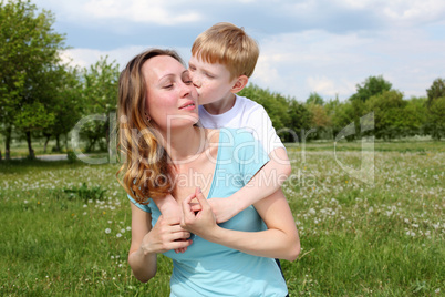mother with her son outdoors