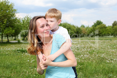 mother with her son outdoors