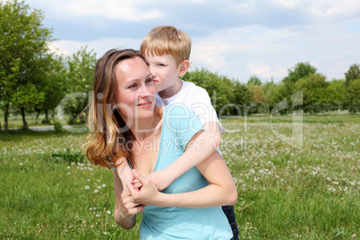 mother with her son outdoors