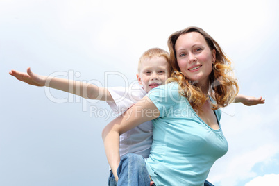 mother with her son outdoors