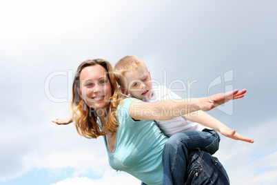 mother with her son outdoors