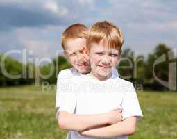 two brothers outdoors